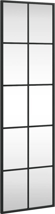 vidaXL - Wandspiegel - rechthoekig - 30x100 - cm - ijzer - zwart