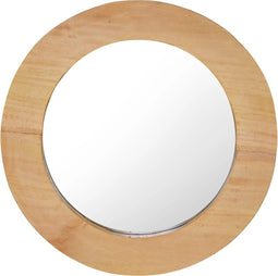 vidaXL - Wandspiegel - rond - 40 - cm - teakhout