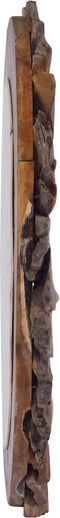 vidaXL - Wandspiegel - rond - 60 - cm - teakhout