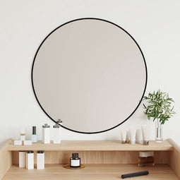 vidaXL - Wandspiegel - rond - Ø60 - cm - zwart