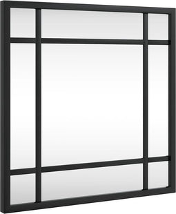 vidaXL - Wandspiegel - vierkant - 30x30 - cm - ijzer - zwart