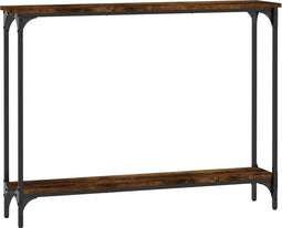 vidaXL - Wandtafel - 100x22,5x75 - cm - bewerkt - hout - gerookt - eikenkleurig