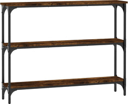 vidaXL - Wandtafel - 100x22,5x75 - cm - bewerkt - hout - gerookt - eikenkleurig