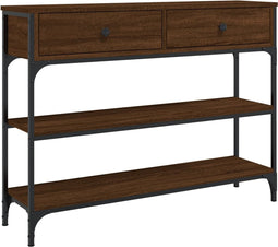 vidaXL - Wandtafel - 100x25x75 - cm - bewerkt - hout - bruin - eikenkleur