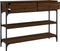 vidaXL - Wandtafel - 100x25x75 - cm - bewerkt - hout - bruin - eikenkleur