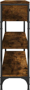 vidaXL - Wandtafel - 100x25x75 - cm - bewerkt - hout - gerookt - eikenkleurig