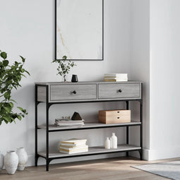 vidaXL - Wandtafel - 100x25x75 - cm - bewerkt - hout - grijs - sonoma - eikenkleurig