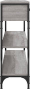 vidaXL - Wandtafel - 100x25x75 - cm - bewerkt - hout - grijs - sonoma - eikenkleurig