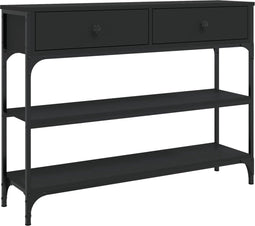 vidaXL - Wandtafel - 100x25x75 - cm - bewerkt - hout - zwart