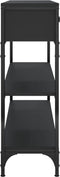 vidaXL - Wandtafel - 100x25x75 - cm - bewerkt - hout - zwart