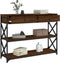 vidaXL - Wandtafel - 100x28x75 - cm - bewerkt - hout - bruin - eikenkleur