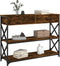vidaXL - Wandtafel - 100x28x75 - cm - bewerkt - hout - gerookt - eikenkleurig