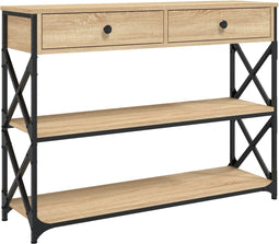 vidaXL - Wandtafel - 100x28x75 - cm - bewerkt - hout - sonoma - eikenkleurig