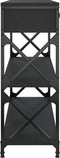 vidaXL - Wandtafel - 100x28x75 - cm - bewerkt - hout - zwart