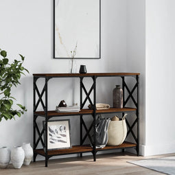 vidaXL - Wandtafel - 100x28x80,5 - cm - bewerkt - hout - bruin - eikenkleur