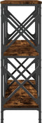 vidaXL - Wandtafel - 100x28x80,5 - cm - bewerkt - hout - gerookt - eikenkleurig