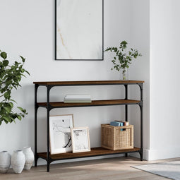 vidaXL - Wandtafel - 100x29x75 - cm - bewerkt - hout - bruin - eikenkleur