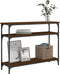 vidaXL - Wandtafel - 100x29x75 - cm - bewerkt - hout - bruin - eikenkleur