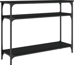 vidaXL - Wandtafel - 100x29x75 - cm - bewerkt - hout - zwart