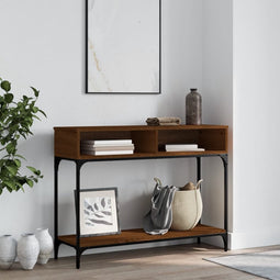 vidaXL - Wandtafel - 100x30,5x75 - cm - bewerkt - hout - bruin - eikenkleur