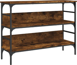 vidaXL - Wandtafel - 100x32x75 - cm - bewerkt - hout - gerookt - eikenkleurig
