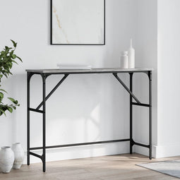 vidaXL - Wandtafel - 100x32x75 - cm - bewerkt - hout - grijs - sonoma - eikenkleurig
