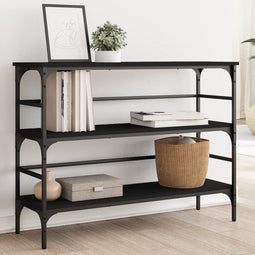 vidaXL - Wandtafel - 100x32x75 - cm - bewerkt - hout - zwart