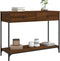 vidaXL - Wandtafel - 100x34,5x75 - cm - bewerkt - hout - bruin - eikenkleur