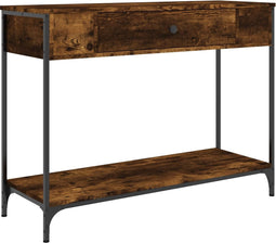vidaXL - Wandtafel - 100x34,5x75 - cm - bewerkt - hout - gerookt - eikenkleurig