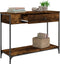 vidaXL - Wandtafel - 100x34,5x75 - cm - bewerkt - hout - gerookt - eikenkleurig