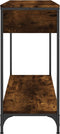 vidaXL - Wandtafel - 100x34,5x75 - cm - bewerkt - hout - gerookt - eikenkleurig