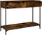 vidaXL - Wandtafel - 100x34,5x75 - cm - bewerkt - hout - gerookt - eikenkleurig