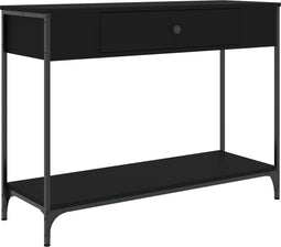 vidaXL - Wandtafel - 100x34,5x75 - cm - bewerkt - hout - zwart