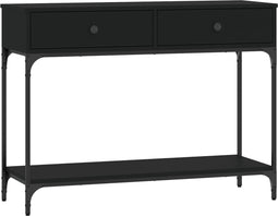 vidaXL - Wandtafel - 100x34,5x75 - cm - bewerkt - hout - zwart