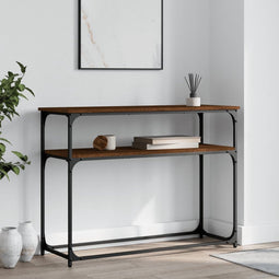 vidaXL - Wandtafel - 100x35,5x75 - cm - bewerkt - hout - bruin - eikenkleur
