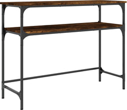 vidaXL - Wandtafel - 100x35,5x75 - cm - bewerkt - hout - gerookt - eikenkleurig
