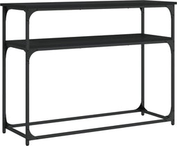 vidaXL - Wandtafel - 100x35,5x75 - cm - bewerkt - hout - zwart
