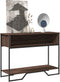 vidaXL - Wandtafel - 100x35x74,5 - cm - bewerkt - hout - bruin - eikenkleurig