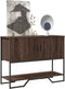 vidaXL - Wandtafel - 100x35x74,5 - cm - bewerkt - hout - bruin - eikenkleurig
