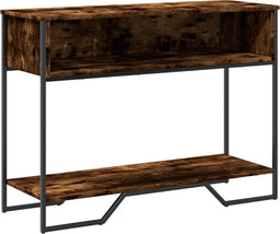 vidaXL - Wandtafel - 100x35x74,5 - cm - bewerkt - hout - gerookt - eikenkleurig