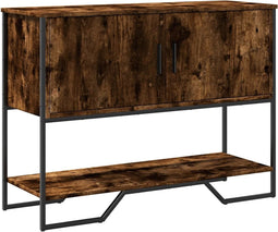 vidaXL - Wandtafel - 100x35x74,5 - cm - bewerkt - hout - gerookt - eikenkleurig