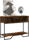 vidaXL - Wandtafel - 100x35x74,5 - cm - bewerkt - hout - gerookt - eikenkleurig