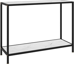 vidaXL - Wandtafel - 100x35x75 - cm - gehard - glas - wit