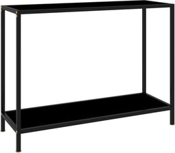 vidaXL - Wandtafel - 100x35x75 - cm - gehard - glas - zwart