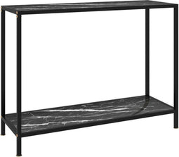 vidaXL - Wandtafel - 100x35x75 - cm - gehard - glas - zwart