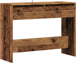 vidaXL - Wandtafel - 100x35x76,5 - cm - bewerkt - hout - oud - houtkleurig