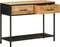 vidaXL - Wandtafel - 100x35x76 - cm - massief - mangohout - en - ijzer