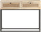 vidaXL - Wandtafel - 100x35x76 - cm - massief - mangohout - en - natuurlijk - riet