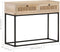 vidaXL - Wandtafel - 100x35x76 - cm - massief - mangohout - en - natuurlijk - riet