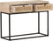 vidaXL - Wandtafel - 100x35x76 - cm - massief - mangohout - en - natuurlijk - riet